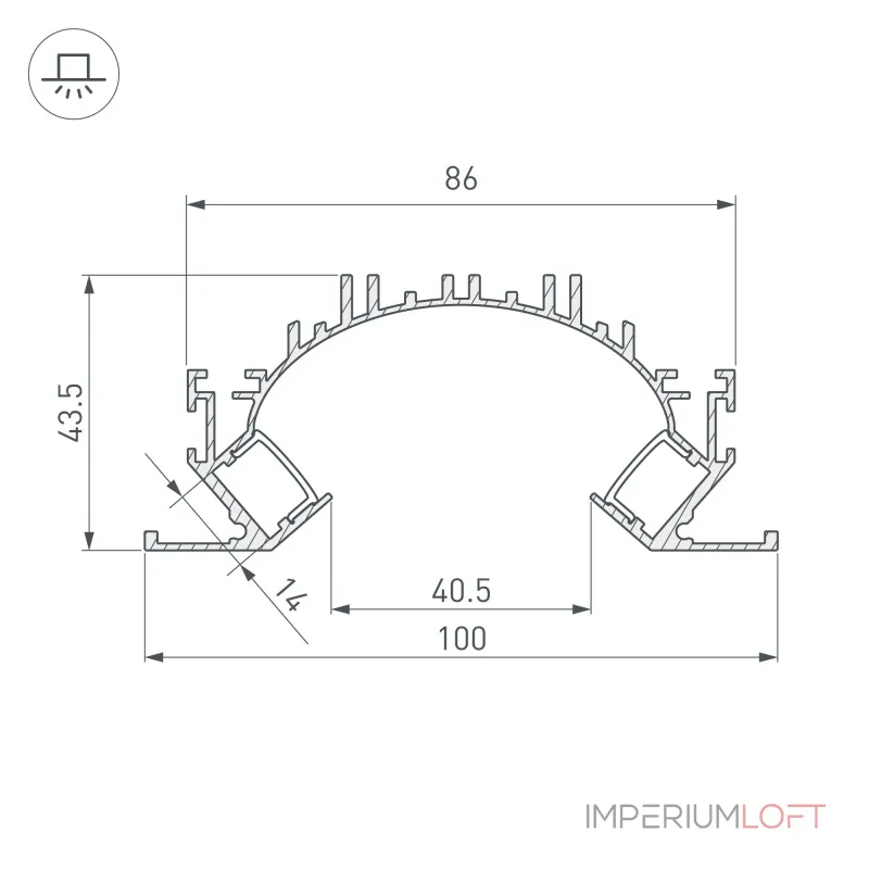 Arlight Профиль ARH-CEIL-REFLECT-DUAL-2000 ANOD Алюминий 036364 Arlight Профиль ARH-CEIL-REFLECT-DUAL-2000 ANOD Алюминий 036364