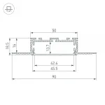 Arlight Профиль KLUS-POWER-W50H16-F-HIDE-2000 Алюминий 028917