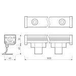 Линейный прожектор AR-LINE-1000-24Вт Warm3000 GR 15 deg 230В Arlight IP65 042178