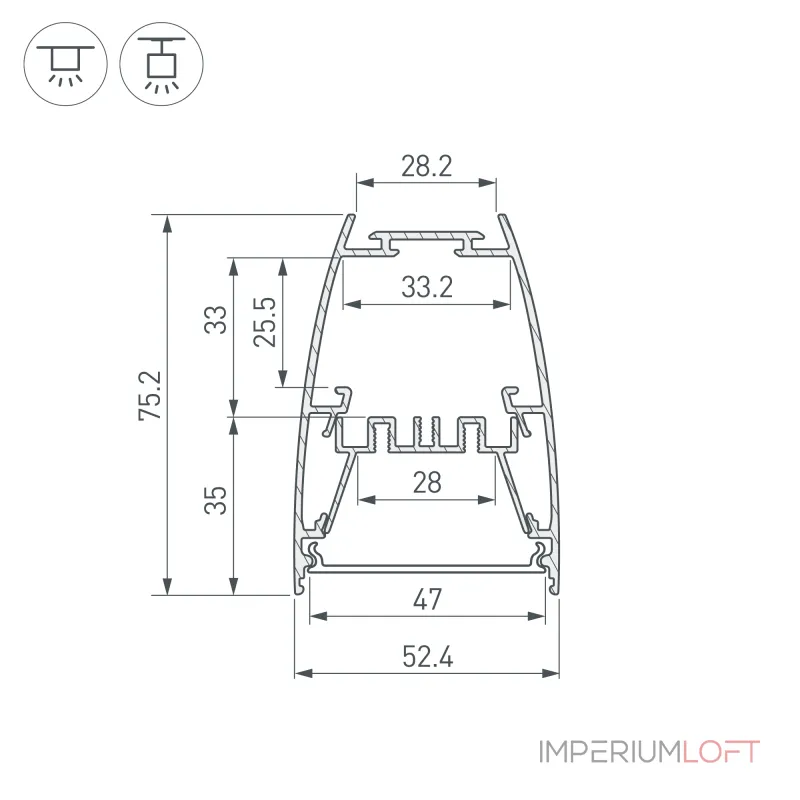 Arlight Профиль LINE-5075-U-HONEYCOMB-2000 BLACK Алюминий 044885
