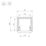 Arlight Профиль SL-MINI-10-2000 ANOD Алюминий 049017