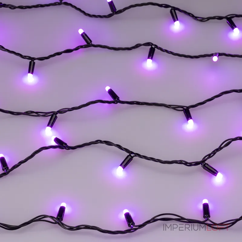 Arlight Светодиодная гирлянда ARD-STRING-CLASSIC-10000-BLACK-100LED-MILK-SYNC RGB 230В 6.5Вт Ardecoled IP65 028214