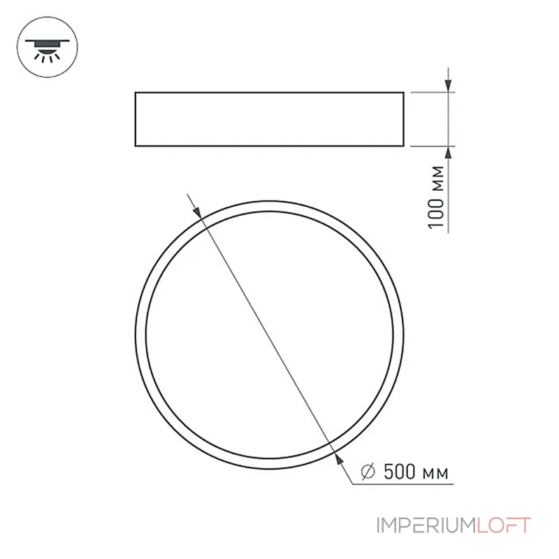 Arlight Светильник SP-TOR-PILL-PRISM-R500-35Вт Warm3000 BK 100 deg 230В IP20 022999(3)