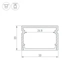 Arlight Профиль LINE-3020-2000 ANOD Алюминий 046962
