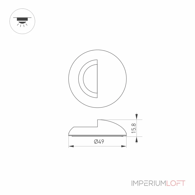 Arlight Накладка ART-DECK-CAP-LID-R50 SL STEEL Металл 024931 Arlight Накладка ART-DECK-CAP-LID-R50 SL STEEL Металл 024931