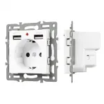 Arlight Механизм розетки с USB зарядкой SCT-MUAA-PL-WH 250В 16A 043733