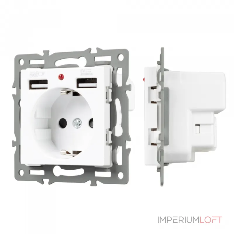 Arlight Механизм розетки с USB зарядкой SCT-MUAA-PL-WH 250В 16A 043733 Arlight Механизм розетки с USB зарядкой SCT-MUAA-PL-WH 250В 16A 043733