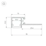 Arlight Профиль FANTOM-W12-EDGE-2000 ANOD Алюминий 040329