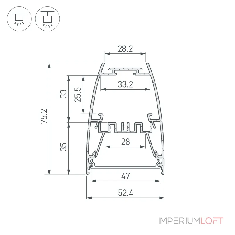 Arlight Профиль LINE-5075-U-HONEYCOMB-2000 BLACK Алюминий 044885