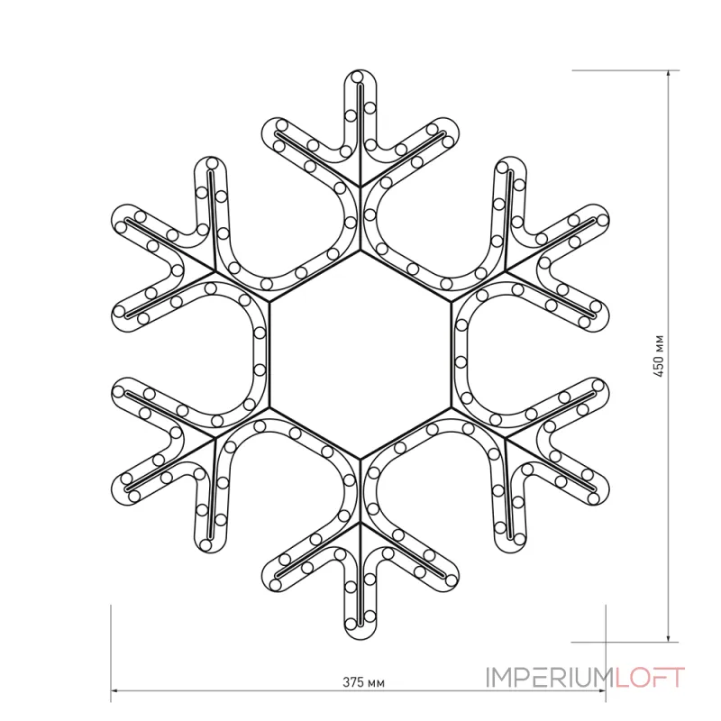 Arlight Фигура ARD-SNOWFLAKE-M7-450x375-126LED Warm 230В 7.5Вт Ardecoled IP65 025315