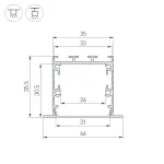 Arlight Профиль LINIA49-F-S-2000 BLACK Алюминий 041873