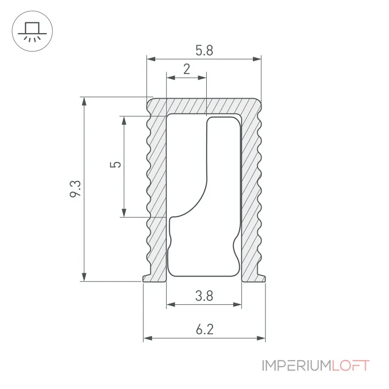Профиль SL-MINI-6-H9-2000 ANOD BLACK Arlight Алюминий 044082