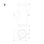 Arlight Светильник LGD-RAY-WALL-TWIN-R65-2x12Вт Warm3000 GR 6 deg 230В IP65 044231