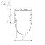 Arlight Профиль ARH-LINE-B-3652-2000 ANOD Алюминий 036347