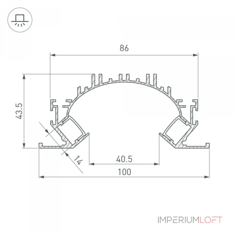 Arlight Профиль ARH-CEIL-REFLECT-DUAL-2000 ANOD Алюминий 036364 Arlight Профиль ARH-CEIL-REFLECT-DUAL-2000 ANOD Алюминий 036364