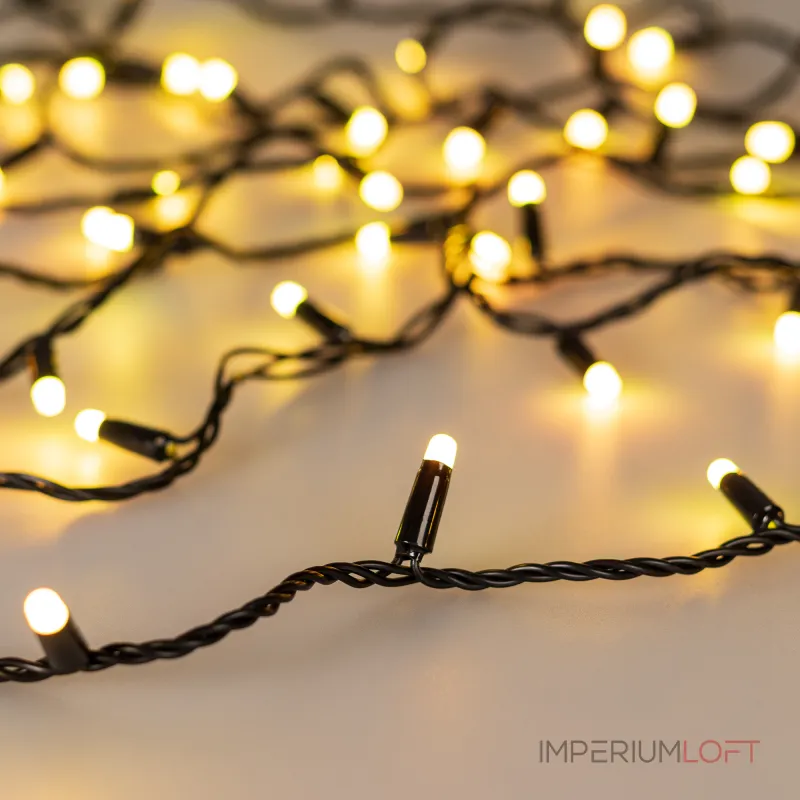 Arlight Светодиодная гирлянда ARD-STRING-CLASSIC-10000-BLACK-100LED-MILK-SYNC RGB 230В 6.5Вт Ardecoled IP65 028214