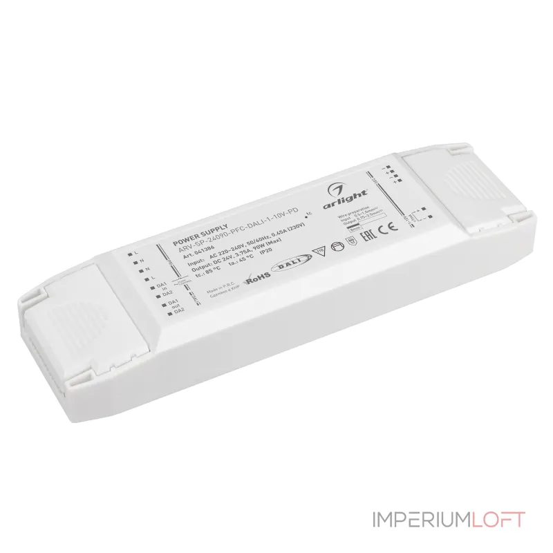 Блок питания ARV-SP-24090-PFC-DALI-1-10В-PD 24В 3.75A 90Вт Arlight IP20 041386 Блок питания ARV-SP-24090-PFC-DALI-1-10В-PD 24В 3.75A 90Вт Arlight IP20 041386