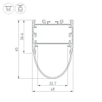 Arlight Профиль ARH-LINE-B-3652-2000 ANOD Алюминий 036347