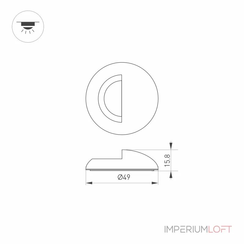 Arlight Накладка ART-DECK-CAP-LID-R50 SL STEEL Металл 024931 Arlight Накладка ART-DECK-CAP-LID-R50 SL STEEL Металл 024931