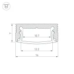 Arlight Профиль с экраном SL-SLIM-H7-2000 ANOD+OPAL Алюминий 036834