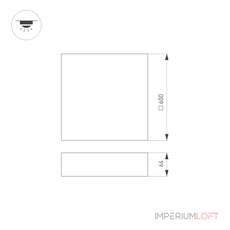 Arlight Светильник SP-QUADRO-S600x600-60Вт Warm3000 WH 120 deg 230В IP40 034804 Arlight Светильник SP-QUADRO-S600x600-60Вт Warm3000 WH 120 deg 230В IP40 034804