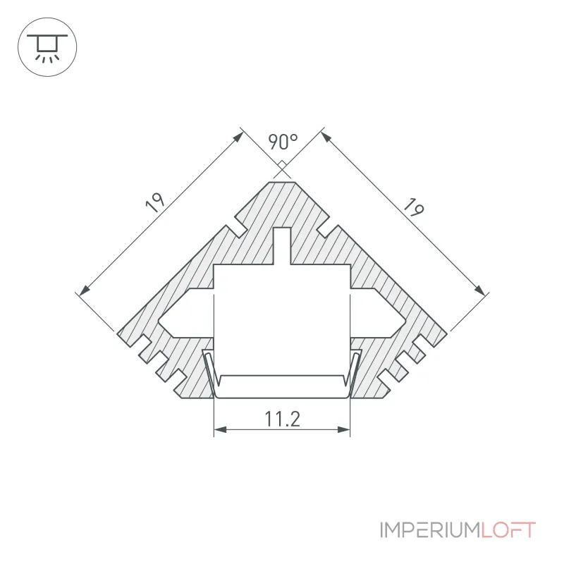 Arlight Профиль PDS45-T-2000 Алюминий 012053