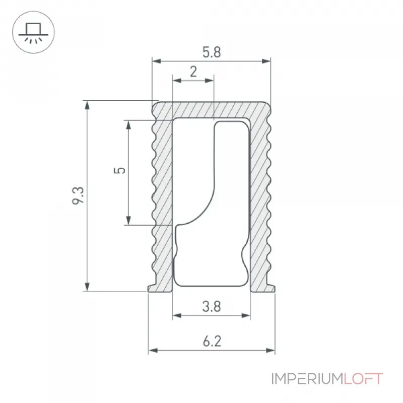 Профиль SL-MINI-6-H9-2000 ANOD BLACK Arlight Алюминий 044082