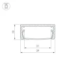 Arlight Профиль ARH-WIDE-W39-2000 ANOD Алюминий 030982