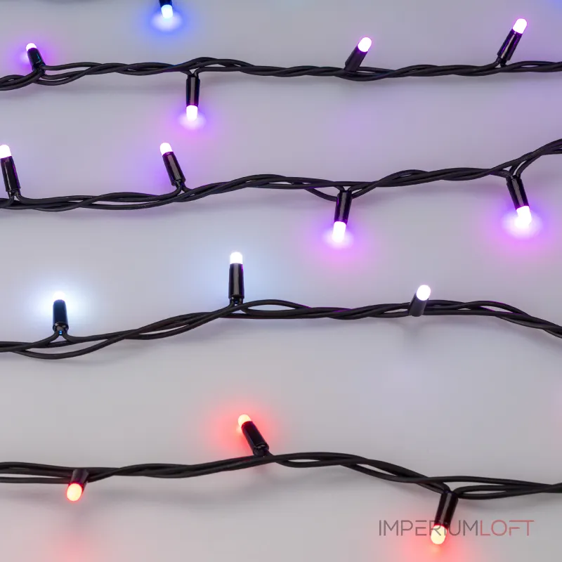 Arlight Светодиодная гирлянда ARD-STRING-PRO-10000-BLACK-100LED-MILK-LIVE RGB-DMX 24В 10Вт Ardecoled IP65 031754