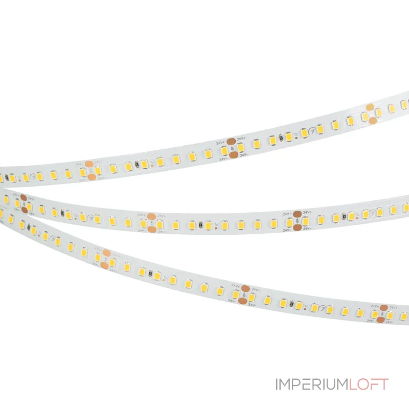 Arlight Светодиодная лента RT-A144-10mm 24В Warm2700 7.7 В/м IP20 2835 5м высок.эфф.200 лм/Вт 038781