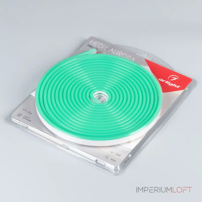 Arlight Лента герметичная AURORA-PS-A120-12x6mm 24В Green 10 В/м IP65 2835 5м 036680