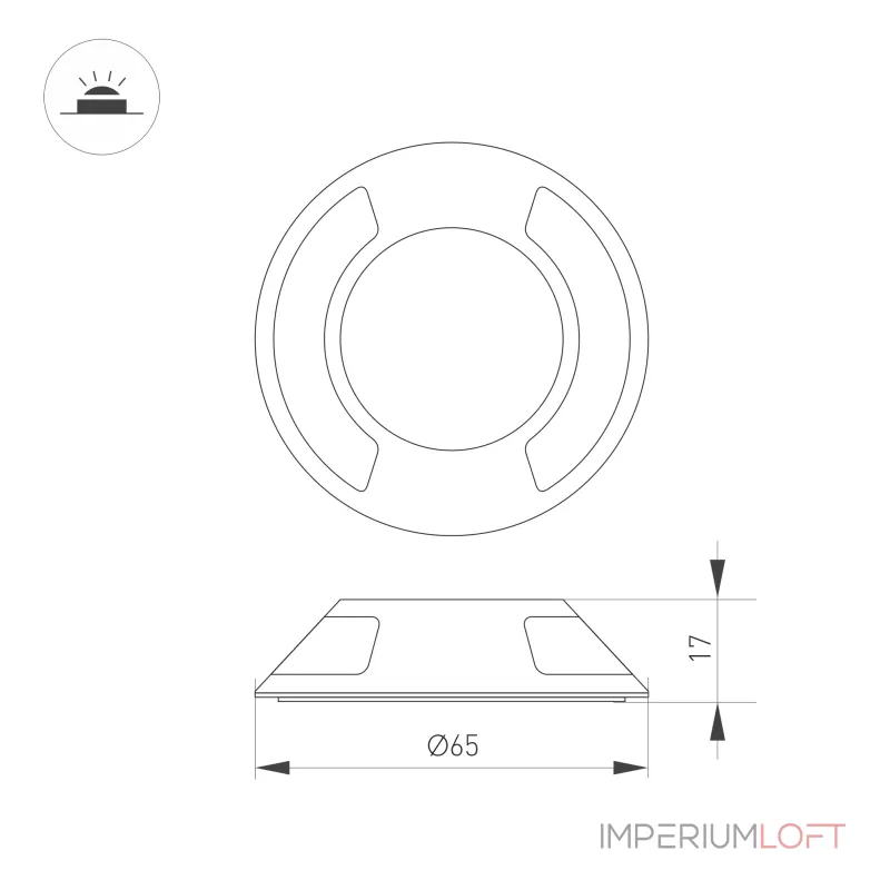 Накладка ART-DECK-CAP-LID2-R65 SL STEEL Arlight Металл 045350 Накладка ART-DECK-CAP-LID2-R65 SL STEEL Arlight Металл 045350