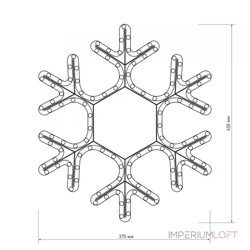 Arlight Фигура ARD-SNOWFLAKE-M7-450x375-126LED Warm 230В 7.5Вт Ardecoled IP65 025315