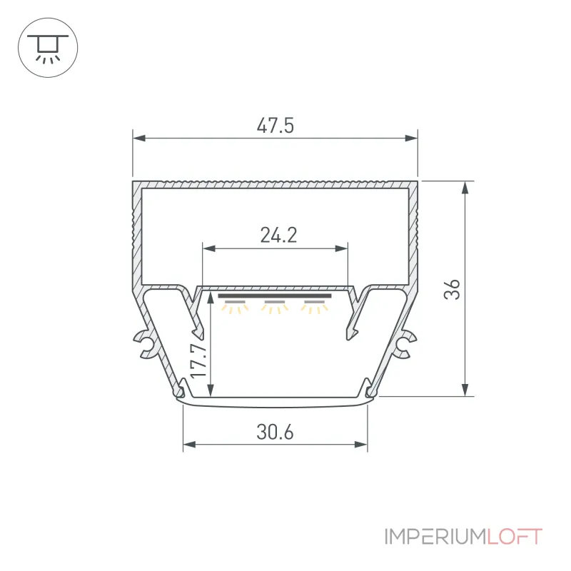 Arlight Профиль STRETCH-S-35-CEIL-CENTER-2000 GAMMA35 Алюминий 040699 Arlight Профиль STRETCH-S-35-CEIL-CENTER-2000 GAMMA35 Алюминий 040699