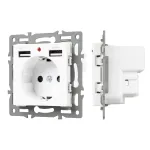 Arlight Механизм розетки с USB зарядкой SCT-MUAA-PL-WH 250В 16A 043733