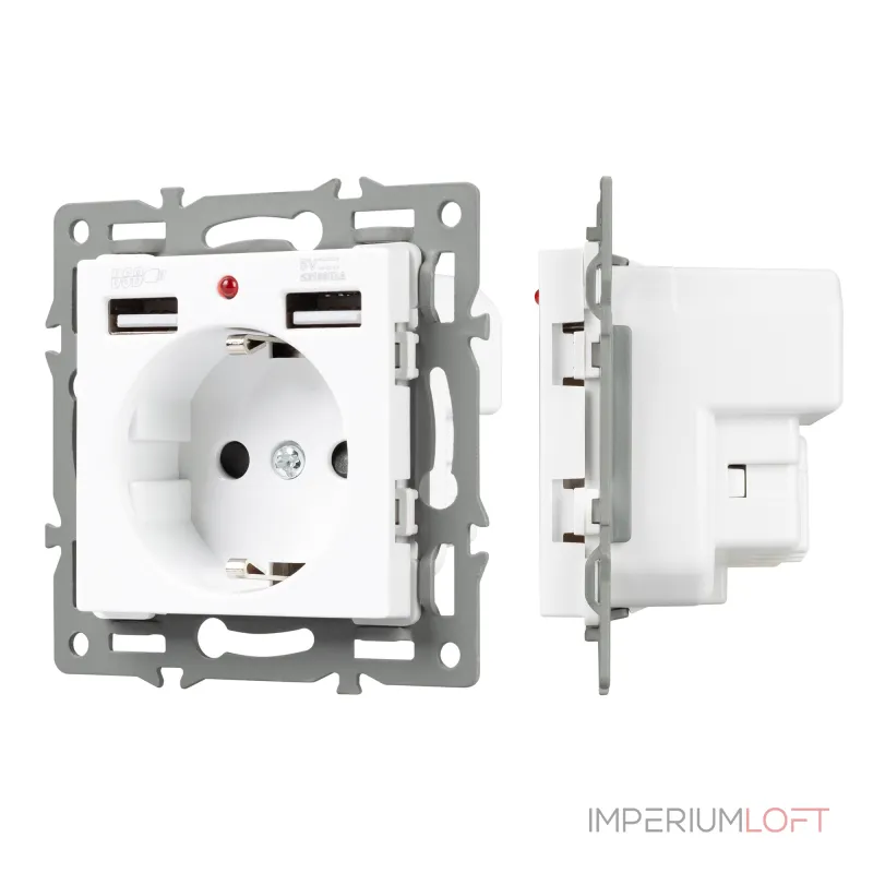 Arlight Механизм розетки с USB зарядкой SCT-MUAA-PL-WH 250В 16A 043733 Arlight Механизм розетки с USB зарядкой SCT-MUAA-PL-WH 250В 16A 043733