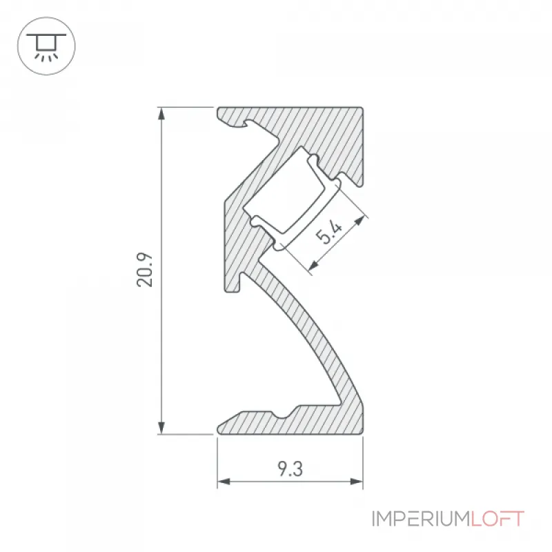 Arlight Профиль SL-BEVEL-W21-2000 ANOD BLACK Алюминий 043688
