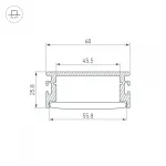 Профиль FLOOR60-H26-3000 ANOD BLACK Arlight Алюминий 046414