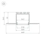 Arlight Профиль PLS-LOCK-H25-F-HIDE-3000 Алюминий 044851