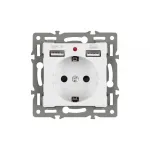 Arlight Механизм розетки с USB зарядкой SCT-MUAA-PL-WH 250В 16A 043733