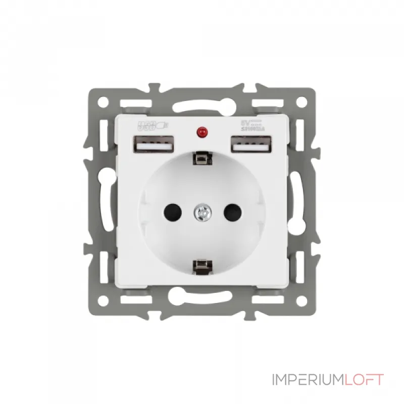 Arlight Механизм розетки с USB зарядкой SCT-MUAA-PL-WH 250В 16A 043733 Arlight Механизм розетки с USB зарядкой SCT-MUAA-PL-WH 250В 16A 043733