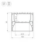 Arlight Профиль ARH-POWER-W100-2000 ANOD Алюминий 036366
