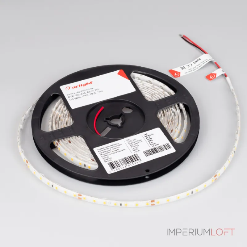 Arlight Лента герметичная RTW-SE-A98-8mm 24В White6000 10 В/м IP65 2835 5м 10 Вт/м IP65 021875(2)