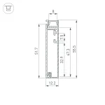 Профиль PLINTUS-H55-2000 BLACK Arlight Алюминий 045442