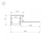 Arlight Профиль FANTOM-W12-EDGE-2000 ANOD Алюминий 040329