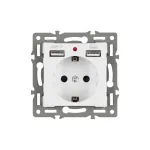 Arlight Механизм розетки с USB зарядкой SCT-MUAA-PL-WH 250В 16A 043733