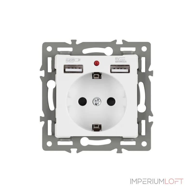 Arlight Механизм розетки с USB зарядкой SCT-MUAA-PL-WH 250В 16A 043733 Arlight Механизм розетки с USB зарядкой SCT-MUAA-PL-WH 250В 16A 043733