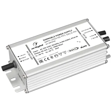 Arlight Блок питания ARPV-UH24100-PFC-DALI2-PH 24В 4.2A 100Вт IP67 029151(2) Arlight Блок питания ARPV-UH24100-PFC-DALI2-PH 24В 4.2A 100Вт IP67 029151(2)