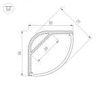 Arlight Профиль с экраном ARH-KANT-H30-2000 ANOD+OPAL Алюминий 036771