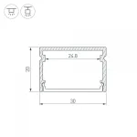 Arlight Профиль LINE-3020-2000 ANOD Алюминий 046962